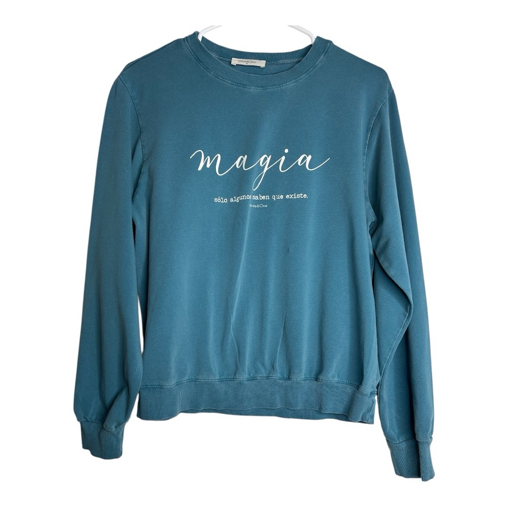 White & One Teal Sweatshirt